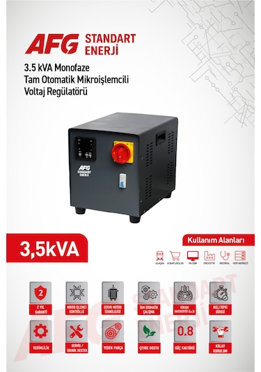 3.5 Kva Monofaze Tam Otomatik Mikroişlemcili Voltaj Regülatörü