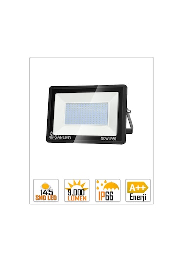 Şanled 100w 9000 Lümen 6500k Beyaz Işık Smd Led Projektör 10'lu