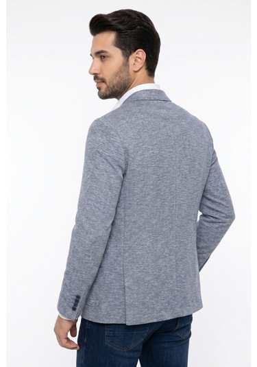 Suitmen Erkek Tek Spor Ceket 4 Drop Çift Yırtmaçlı Mevsimlik Bgl-st05331 Mavi