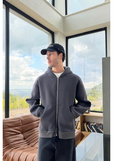 Flaw Basic Zip Hoodie Füme Füme
