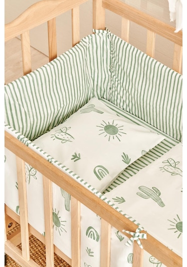 Soley Boho Bebek Yatak Koruyucusu 35x210 Yeşil