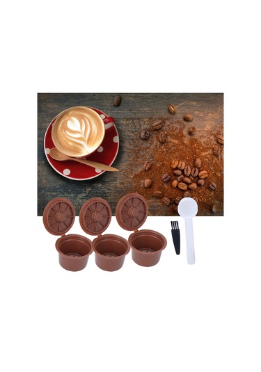 Fosenze Caffitaly İçin Yeniden Kullanılabilir Kahve Filtre Seti - Spor Ve Fırça Dahil, Sağlıklı Malzeme, Lezzetli Kahve İçin Uygun Kahverengi