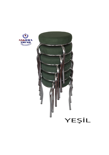 Tabure (Krom Ayaklı) (6 Adet) - Mutfak Balkon Taburesi