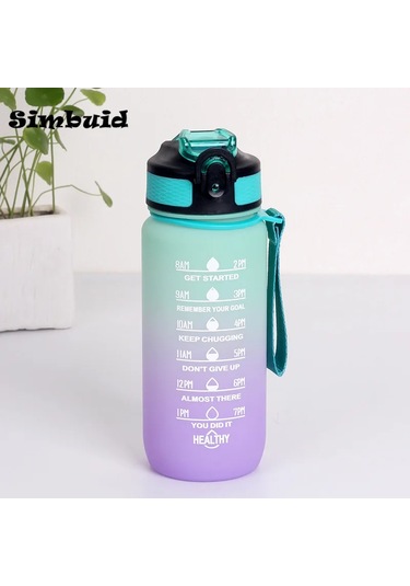 600ml/750ml/1000ml Spor Şişesi Zaman Ölçeği İle Açık Degrade Renk İçme Suyu 600ml Green-d 600ml To 1000ml 600ml Green-d