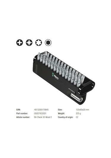 Wera Bit-Check 30 Metal 1 Bits Seti 05057434001