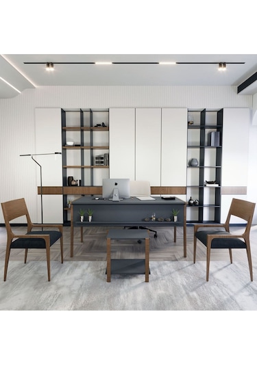 Zenith Ofis Masa Takımı Antrasit Ceviz