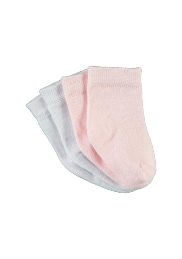 Civil Baby Bambu Organik Bebek Çorap Set - Beyaz Beyaz - Pembe