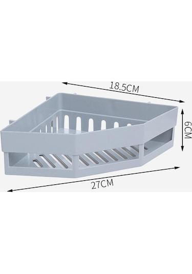 Pazly Üçgen Suntek Şampuan Rafı Raf Paslanmaz Magideal Köşe Gri Depolama Xs Çok Renkli