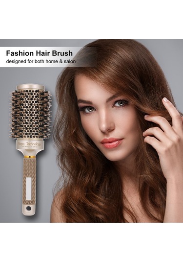 Qingmipy Büyük Yuvarlak Saç Fırçası - Kaymaz Tutma Yeri, Saç Kurutma Ve Şekillendirme İçin Ev & Kuaför Kullanımı