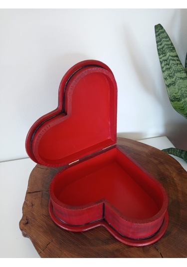 Ahşap Kalpli Hediye Kutusu