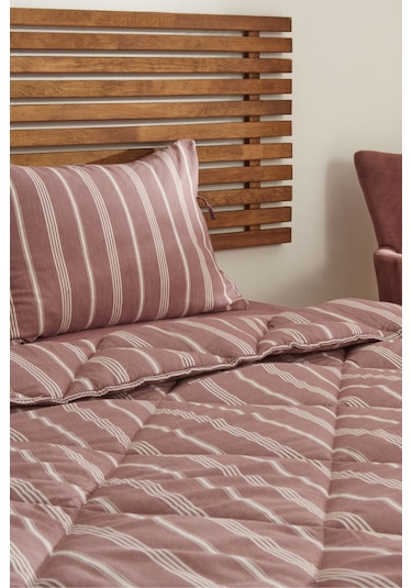 Karacahome Sarah Anderson Barlet Çift Kişilik Comfort Uyku Seti Çizgili Bordo