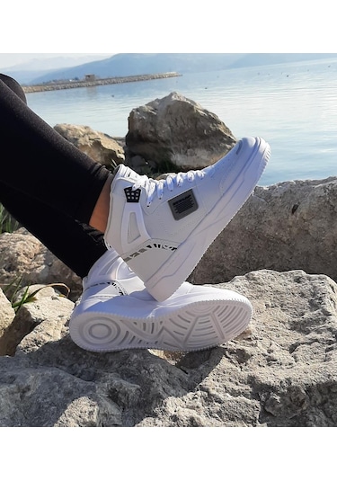 Dunlop 2238-2243 Beyaz, Fuspetli Ortapedik Boğazlı  Basket Spor Ayakkabı AYKSAYAK-000499