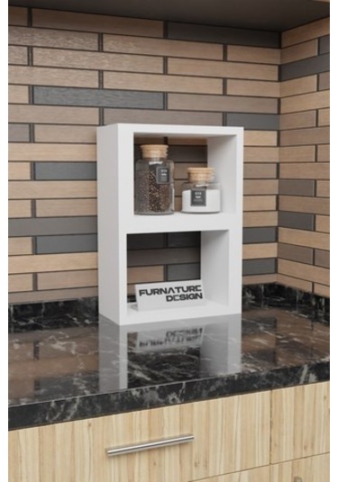 Tezgah Üstü Genişlik Ayarlı Modüler Puzzle Baharatlık Rafı Beyaz