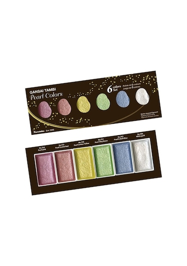 Zig Gansai Tambi Pigment Suluboya Pearl Colors 6'Lı Tam Tablet