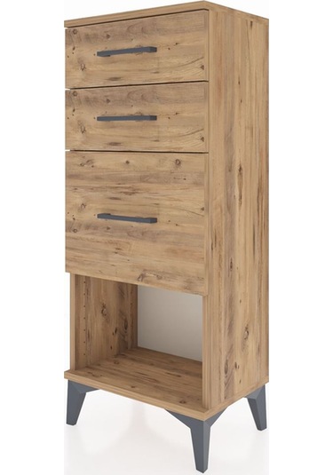 Arges Komodin 3 Çekmeceli 44x30x106 Çam-çam Çam