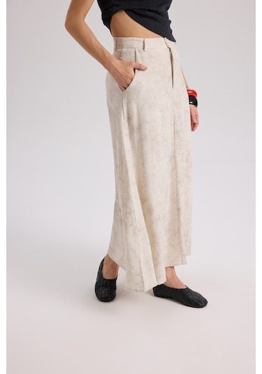 Mai Collection Mai Studios Co. Garias Cepli Uzun Batik Desenli Bej Etek Bej