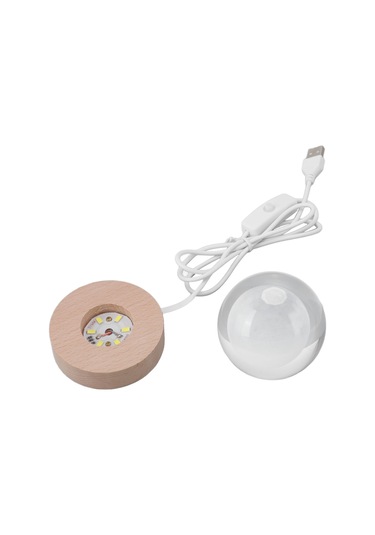 Shineyee 8cm Kristal Top + 7cm Ahşap Tabanlı Ay 3d Iç Gravürlü Led Akıllı Aydınlatıcı Masaüstü Dekoratif Hediyelik Lambader Sıcak Işık Diğer