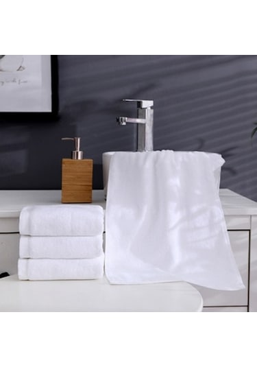 Beyaz El Yüz Havlusu 10 Adet, %100 Pamuk 250 Gram