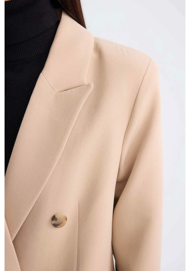 DeFacto Oversize Geniş Kalıp Ceket Yaka Düğmeli Basic Düz Blazer Ceket D4562AX24AUBG647 Bej DeFacto Oversize Geniş Kalıp Ceket Yaka Düğmeli Basic Düz Blazer Ceket D4562AX24AUBG647 Bej