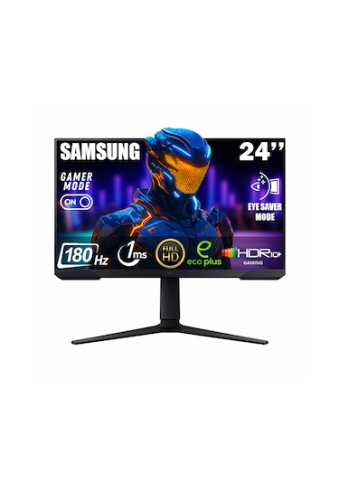 Samsung Odyssey G3 LS24DG302EUXUF 24" 1 MS Full HD Pivot 180 Hz Oyuncu Monitörü