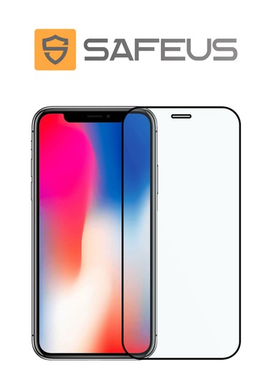 Safeus Tam Kaplayan Toz Filtreli Safir Ekran Koruyucu Cam , İphone X İle Uyumlu