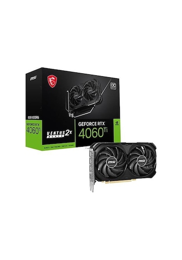 MSI NVIDIA GeForce RTX 4060 Ti Ventus 2X Black 8G OC 8 GB GDDR6 128 Bit Ekran Kartı