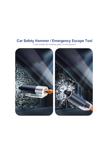 Shineyee Araç İçin Taşınabilir Acil Durum Çekici: Cam Kırıcı Ve Emniyet Kemeri Kesici, Kırmızı, 1 Adet