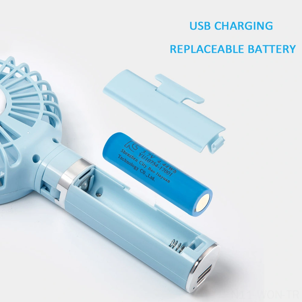 Neevoyu Usb Şarj Edilebilir El Fanı - 3 Hızlı, Katlanabilir, Sessiz Çalışma - Dışarıda, Ofiste Kullanıma Uygun Batteri Dahil Değil - Nane Yeşili