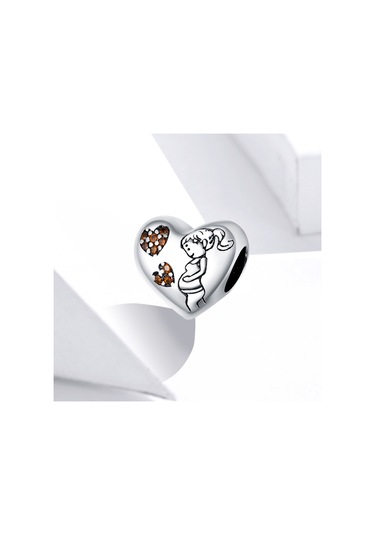 S925 Ayar Gümüş Hamile Kadınlar Anne Aşk Boncuk Dıy Bilezik Kolye Aksesuarları Çok Renkli