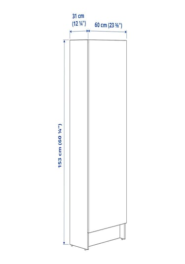 Ikea Beyaz Kullanışlı Mutfak Dolabı 60x31x153 Cm Dekoratif Beyaz