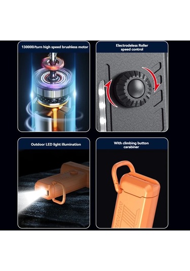 2025 Mini El Turbo Üfleyici Fan 130 K Rpm Aşırı Taşınabilir Toz Üfleyici Led I Black