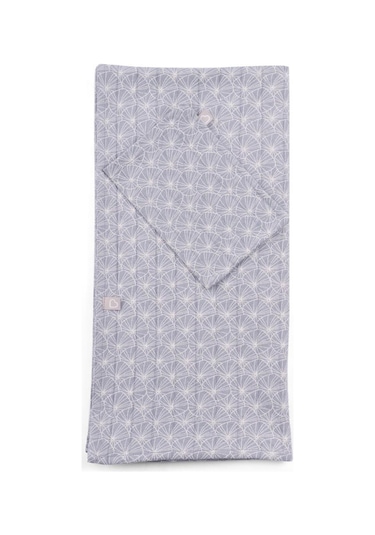 Çift Katlı Müslin Örtü Ve Kese Seti 100X100 Cm Mavi Yapraklar - Mavi