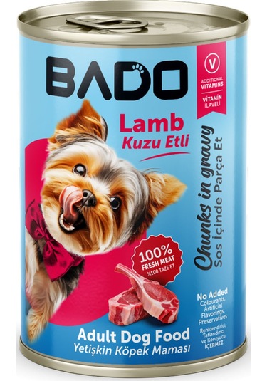 Bado Yaş Köpek Maması Kuzu Etli Ve Pirinçli 400gr