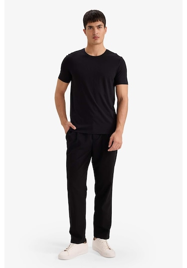 Defacto Slim Fit Tişört M6606az26spbk81 Siyah-bk81