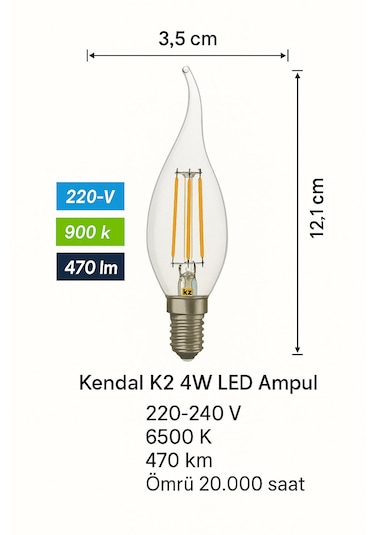Led Fılament Rustik Ampul Kes 498