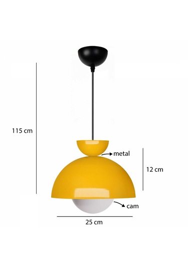 Homing Nuuq Camlı Metal Sarkıt 241337 SARI