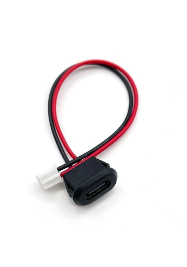 Type C Panel Montaj Dişi Soket 2pin 10cm Kablolu Uzatma Konnektör