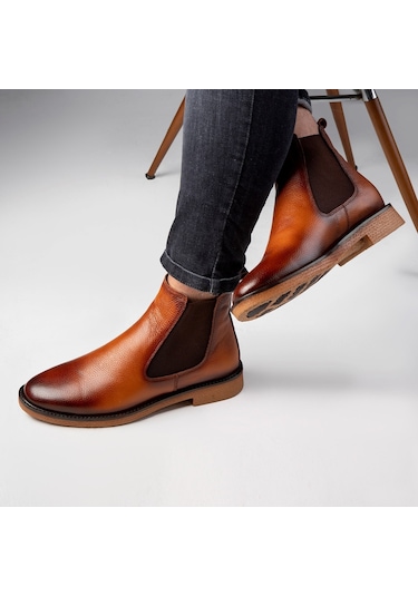 Ducavelli Edinburg Hakiki Deri Kaydırmaz Taban Chelsea Günlük Bot Taba