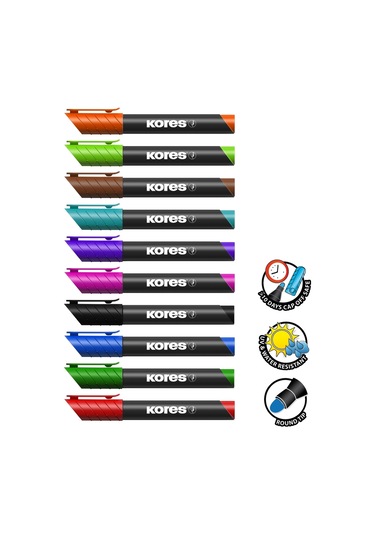 Permanent Marker Xp1 10'lu Set Permanent Kalem 10 Karışık Renk
