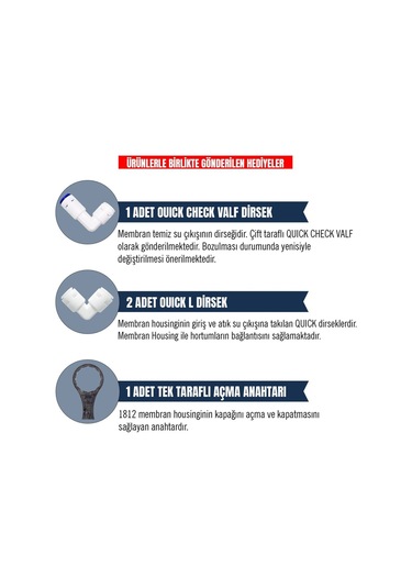 Su Arıtma Cihazı Membran Housing Filtre Kabı (BOŞ) - Açma Anahtarı