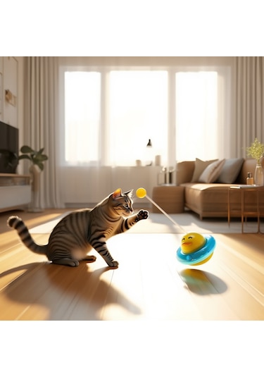 Runaway Ufo Ördek Kedi Oyuncağı İnteraktif Sallanır Top