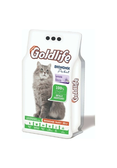 Goldlife Lavanta Kokulu İnce Topaklaşan Bentonit Kedi Kumu 20 L