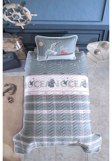 Clasy Ranforce %100 Pamuk Tek Kişilik Yatak Örtüsü Seti Ocean