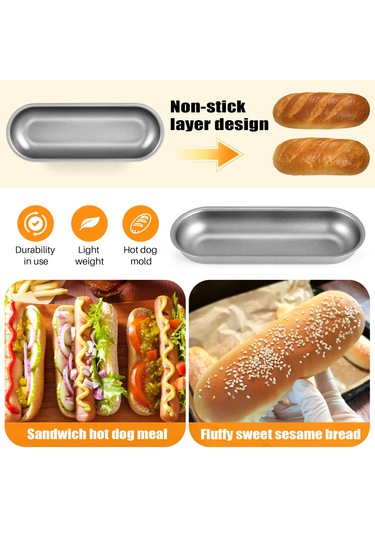 5 Adet Karbon Çelik Sosis Kalıpları Tava Dıy Ev Yapımı Ekmek Aracı Gümüş