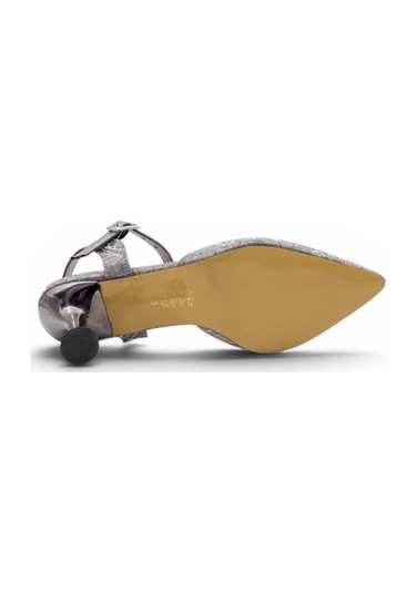 Hbz 0615 Simli Kadın Stiletto Platin