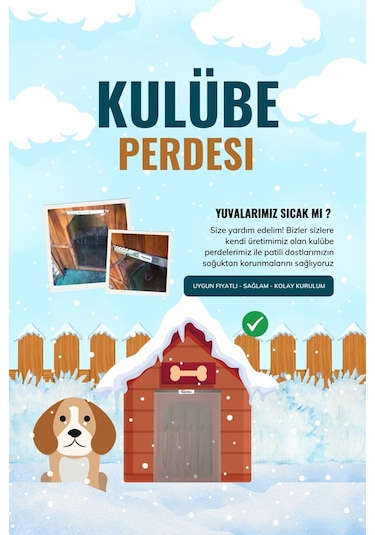 Buycobox Köpek Kulübesi Kapı Perdesi Battal