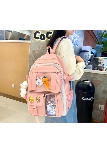 Yucama 4 Parça Set Kadın Laptop Çantası Su Geçirmez Seyahat Öğrenci Okul Çantası Seyahat Omuz Çantası Büyük Kapasiteli Aksesuarlarla - Pink Kırmızı - Gri Yucama 4 Parça Set Kadın Laptop Çantası Su Geçirmez Seyahat Öğrenci Okul Çantası Seyahat Omuz Çantası Büyük Kapasiteli Aksesuarlarla - Pink Kırmızı - Gri