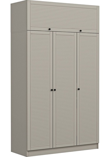 Kale 3 Mebran Panjur Kapaklı 2 Çekmeceli Dolap Ve Yüklük Kumtaşı 235cm Kumtaşı