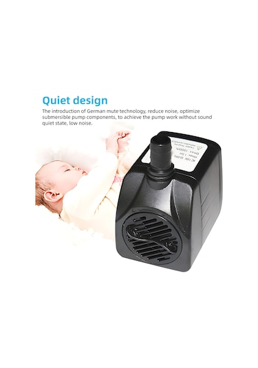 Mufunye Sm-068 Taşınabilir Mini Su Pompası - 1000l/h Akış, 1.5m Yükseklik, Ayarlanabilir Debili Akvaryum Ve Bahçe Pompası