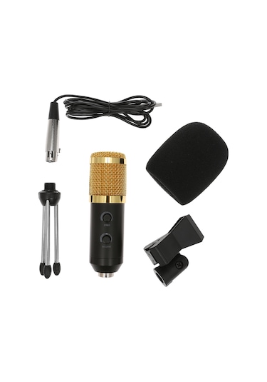 Teltree Usb Mikrofon, Yüksek Hassasiyetli Kalp Şekilli Ses Toplama, Düşük Gürültü, Taşınabilir Tripodlu, Siyah